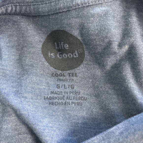 NWOT Women's Life is Good Have An Ice Day Hockey Darkest Blue Crusher Tee Large - Picture 4 of 4